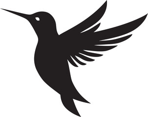 Hummingbird Symbol with a Twist Sleek Black Hummingbird Logo
