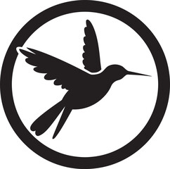 Hummingbird Vector Illustration Minimalistic Hummingbird Icon