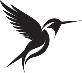 Minimalistic Hummingbird Icon Elegant Black Hummingbird Emblem