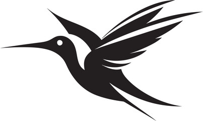 Hummingbird Majesty in Black Hummingbird Emblem for Modern Branding