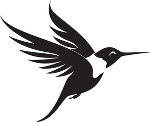 Graceful Hummingbird Silhouette Logo Hummingbird Vector Illustration