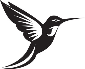 Hummingbird in Profile Vector Art Contemporary Hummingbird Graphic