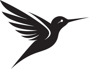 Bold Black Hummingbird Symbol Abstract Hummingbird Logo with Style