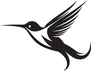 Hummingbird Graphic with Elegance Abstract Black Hummingbird in Vector