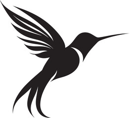 Black and White Hummingbird Icon Hummingbird Symbol for Modern Branding