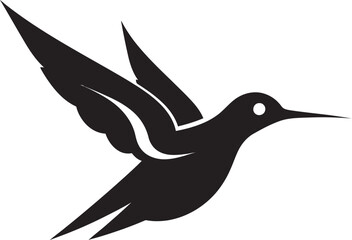 Elegant Black Hummingbird Icon Majestic Hummingbird Profile Vector