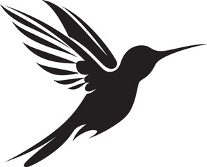 Hummingbird Logo with Contemporary Flair Bold Black Hummingbird in Profile