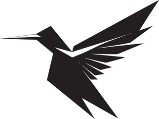 Minimalistic Hummingbird Majesty Sleek Black Hummingbird Symbol
