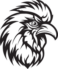 Vector Rooster Artwork Sleek Black Chicken Mascot Logo