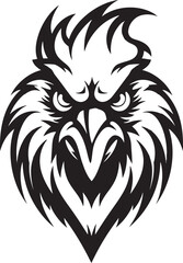 Rooster Silhouette Logo Art Abstract Black Chicken Symbol