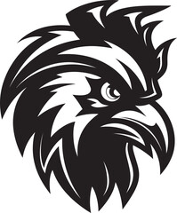 Rooster Symbol with a Twist Sleek Black Rooster Mascot Logo