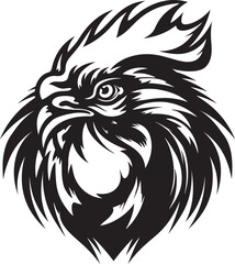 Rooster Majesty in Black Chicken Emblem for Modern Branding