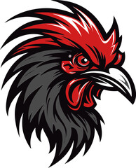 Rooster in Motion Vector Icon Graceful Rooster Silhouette Logo