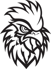 Rooster Majesty in Vector Silhouette Majestic Rooster Emblem with Style
