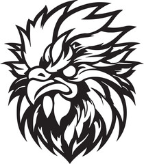 Rooster Logo with a Stylish Touch Contemporary Rooster in Black