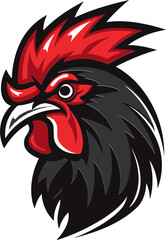 Sleek Chicken Mascot Vector Icon Rooster Graphic with Elegance