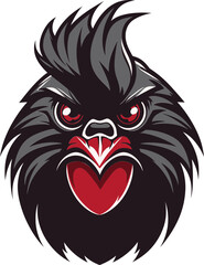 Rooster Symbol in Serene Black Rooster in Motion Vector Art