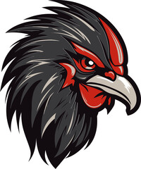 Rooster Majesty in Serene Vector Abstract Rooster Logo with Majestic Flair