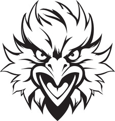 Elegant Black Rooster Mascot in Vector Rooster Symbol with Majestic Charm