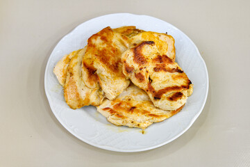 Chicken wings barbeque in a dish with BBQ grill sauce . Izgara tavuk kelebek sis kanat. Tavuk sis, gogus.