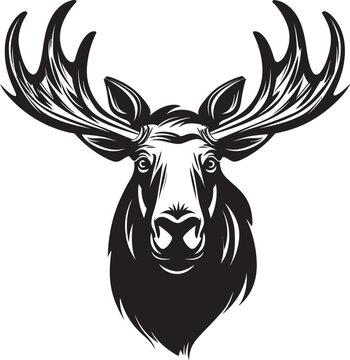 Sleek Moose in Profile Design Modern Moose Symbol with Elegance