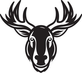 Graceful Moose Logo for Brand Excellence Sleek Moose Icon in Abstract Art