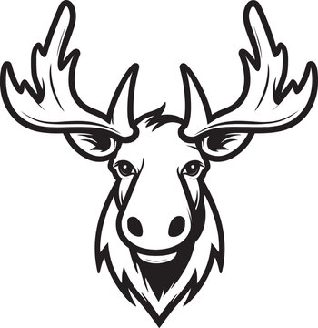 Majestic Moose in Vector Silhouette Minimalistic Moose Symbol with Versatility