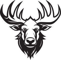 Moose Silhouette for Timeless Branding Elegant Black Moose Icon with Grace and Style