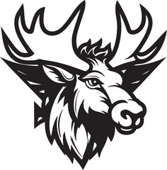 Majestic Moose in Vector Artform Moose Symbol with Sleek Lines