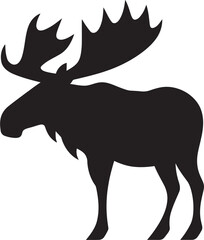 Moose Profile with Sleek Charm Modern Moose Symbol for Branding Excellence