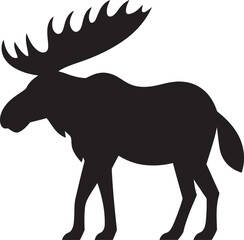 Elegant Moose Silhouette with Regal Appeal Moose Logo Design in Serene Art