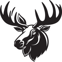 Elegant Moose Icon in Regal Charm Moose Symbol with Minimalistic Flair
