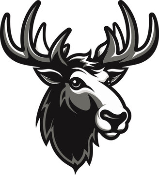 Sleek Moose Majesty with Majestic Touch Abstract Moose Logo in Vector Artistry