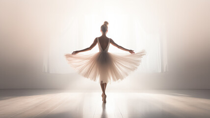 ballerina on a light background, graceful dance