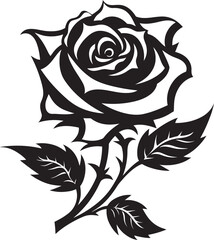 Sleek Rose in Vector Silhouette A sleek and stylish representation of a rose Minimalistic Rose Logo with Grace and Style A minimalistic approach to a powerful symbol