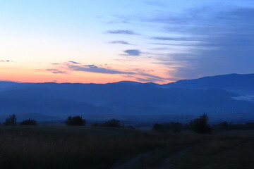 sunrise in the mountains