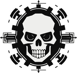 Monochromatic Cyber Icon The Elegance of Machine Design Elegant Tech Symbol The Precision of Innovation