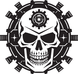 Vector Cyber Skull The Beauty of Machine Aesthetics Gothic Machine Symbol Where Industrial Meets the Shadows