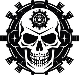 Artistic Techno Skull Design A Modern Fusion Vector Cyber Skull The Beauty of Machine Aesthetics