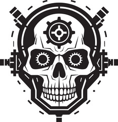 Elegant Tech Emblem The Beauty of Machinery Mystical Machine Skull A Journey into Metal Magic