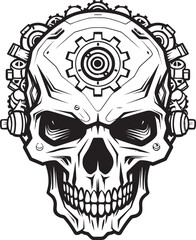 The Gearheads Vision A Mechanical Skull Profile Cyber Gothic Skull Icon The Blend of Eras