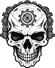 Intricate Mechanical Skull Emblem A Technological Marvel The Gearheads Vision A Mechanical Skull Profile