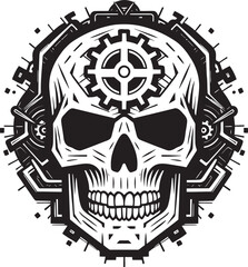 Mechanical Marvel The Digital Skull Icon Sculpted Tech Skull Emblem A Vision of Innovation
