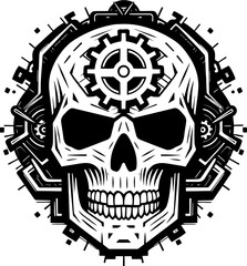 Abstract Techno Skull A Futuristic Artistry Mechanical Marvel The Digital Skull Icon