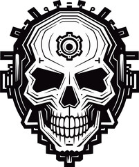 Intricate Machine Skull Symbol The Art of Machinery Robotic Skull Logo A Symphony of Art and Engineering