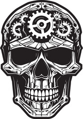 Elegant Cybernetic Skull Icon A Timeless Fusion Intricate Machine Skull Symbol The Art of Machinery