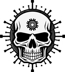 Sleek Steampunk Icon The Fusion of Time and Tech Elegant Cyber Emblem The Marriage of Art and Engineering
