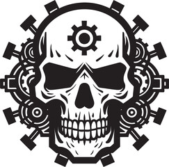 Majestic Black Skull Emblem A Timeless Fusion of Tech Cybernetic Artistry The Vision of Mechanical Evolution