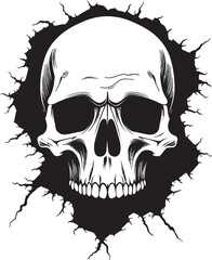 Eerie Wall Portal Skulls Glimpse into Mystery Emerging Skull The Hidden Face of the Wall