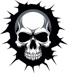 Hidden Secrets Unveiled The Cracked Walls Skull Icon Vector Wall Artistry The Enigmatic Skulls Mystery
